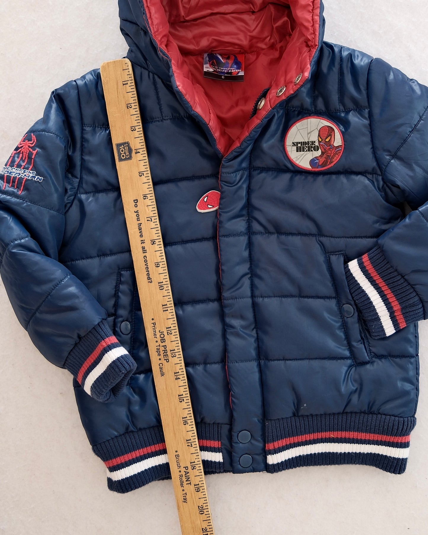 Y2K Amazing Spider-Man Hooded Puffer Jacket: 6y