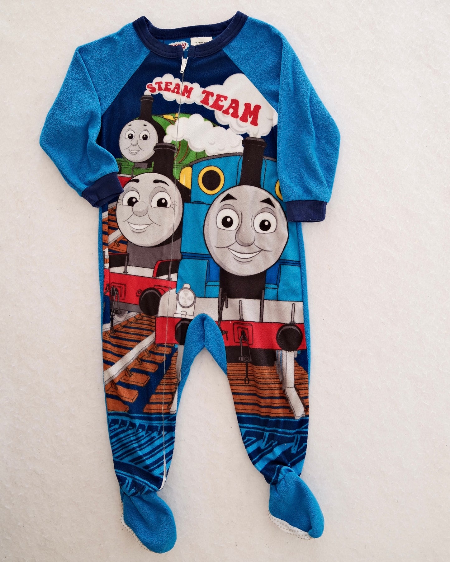 Y2K Thomas & Friends Steam Team Fleece Sleeper: 24M