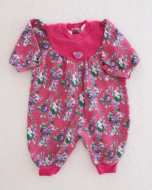 Vintage Stork Club Floral Sweatshirt Romper: 12M