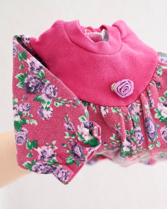 Vintage Stork Club Floral Sweatshirt Romper: 12M