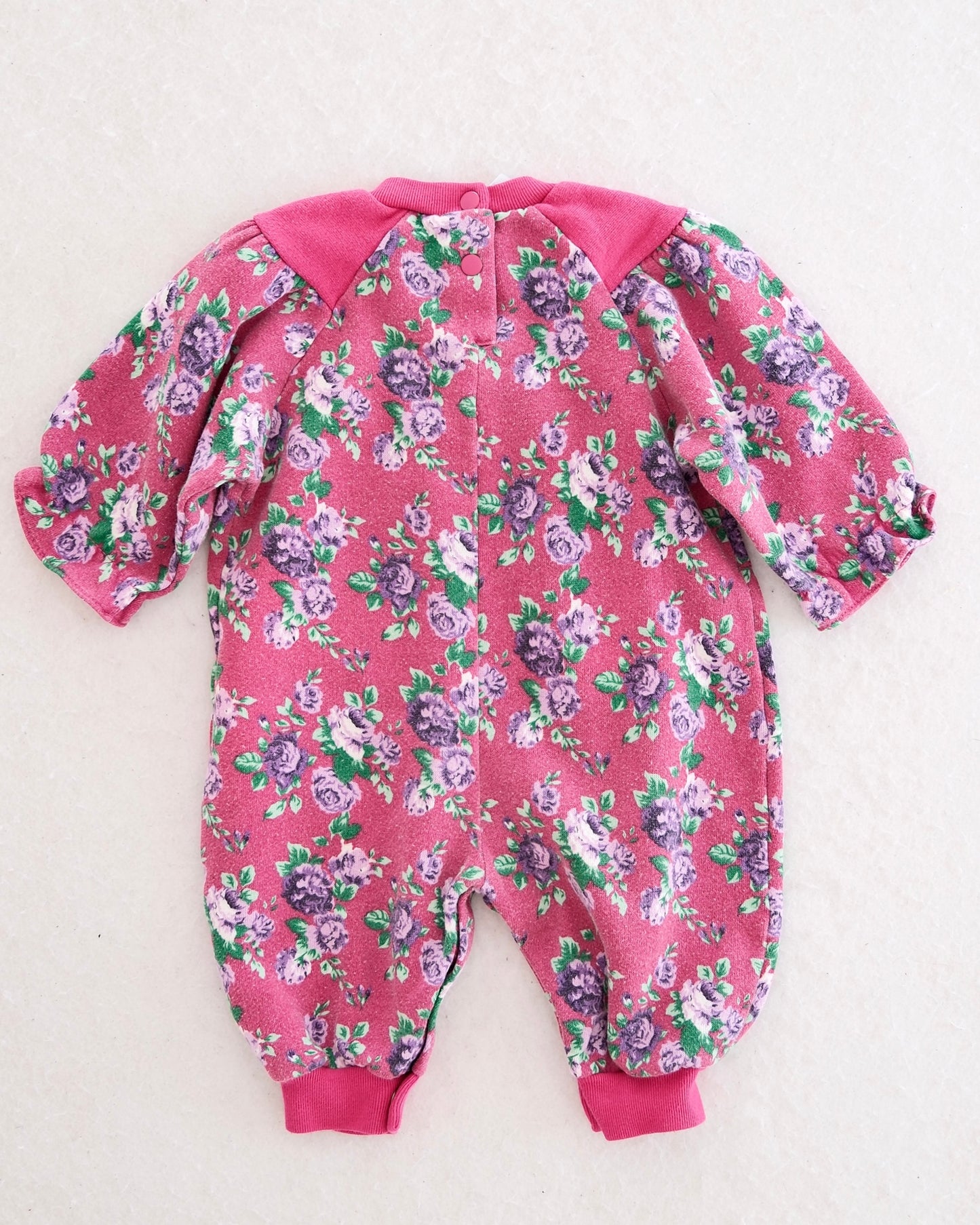 Vintage Stork Club Floral Sweatshirt Romper: 12M