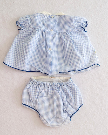 Vintage Fawn Togs Dutch Print Dress & Bloomer Set: 9m?