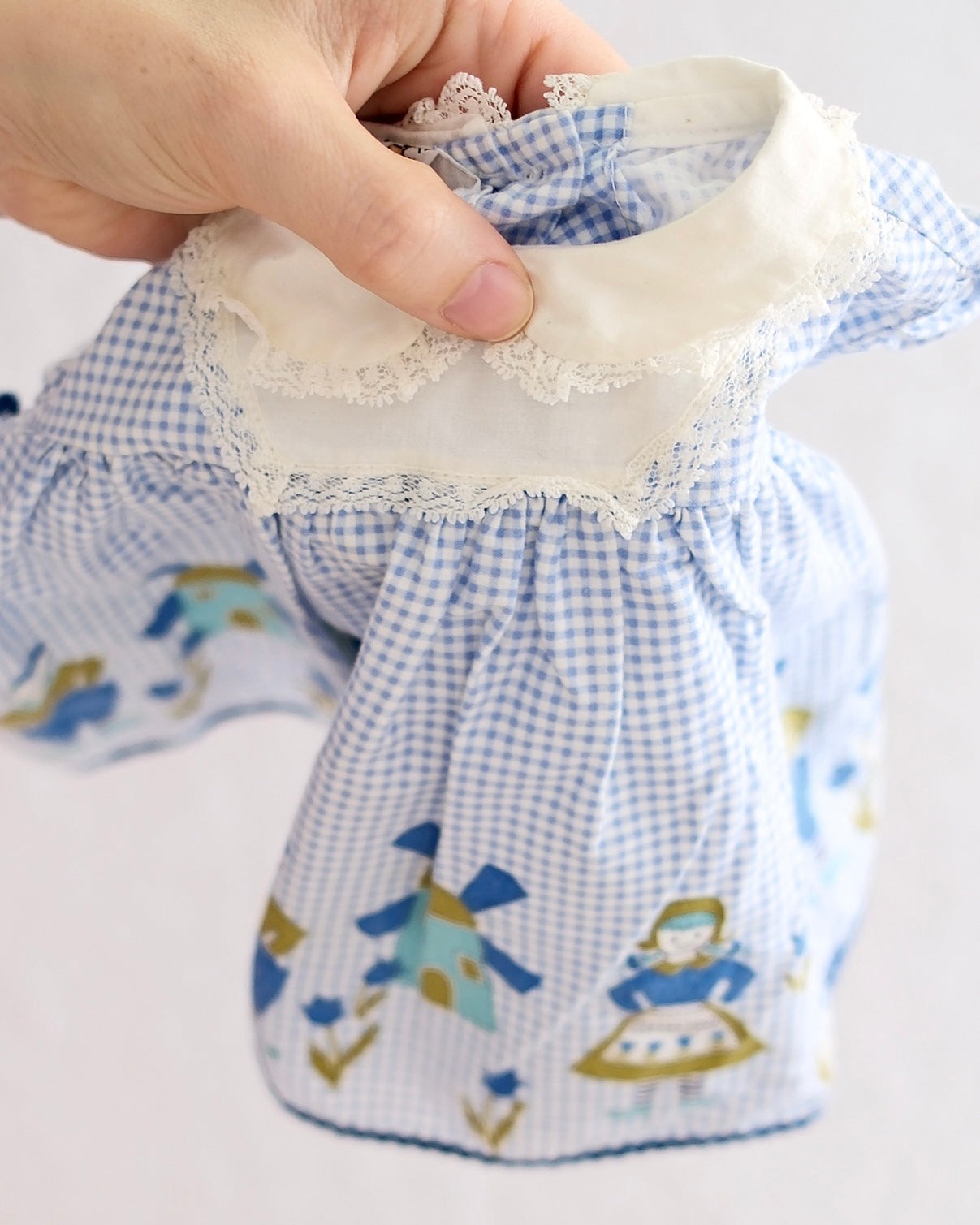 Vintage Fawn Togs Dutch Print Dress & Bloomer Set: 9m?