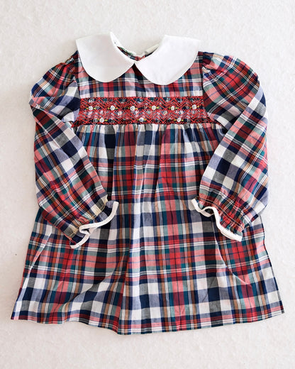 Vintage Alyssa Plaid Smocked Dress: 5