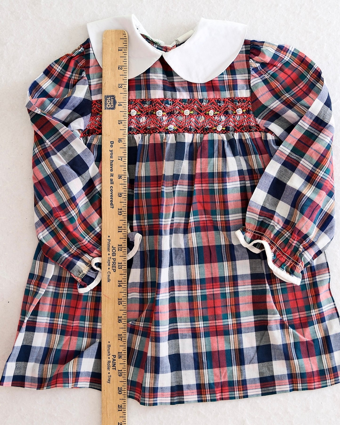 Vintage Alyssa Plaid Smocked Dress: 5