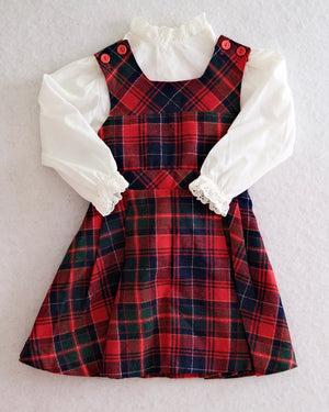 Vintage Her Majesty Tartan Jumper & Blouse Set: 4