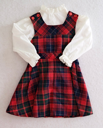 Vintage Her Majesty Tartan Jumper & Blouse Set: 4