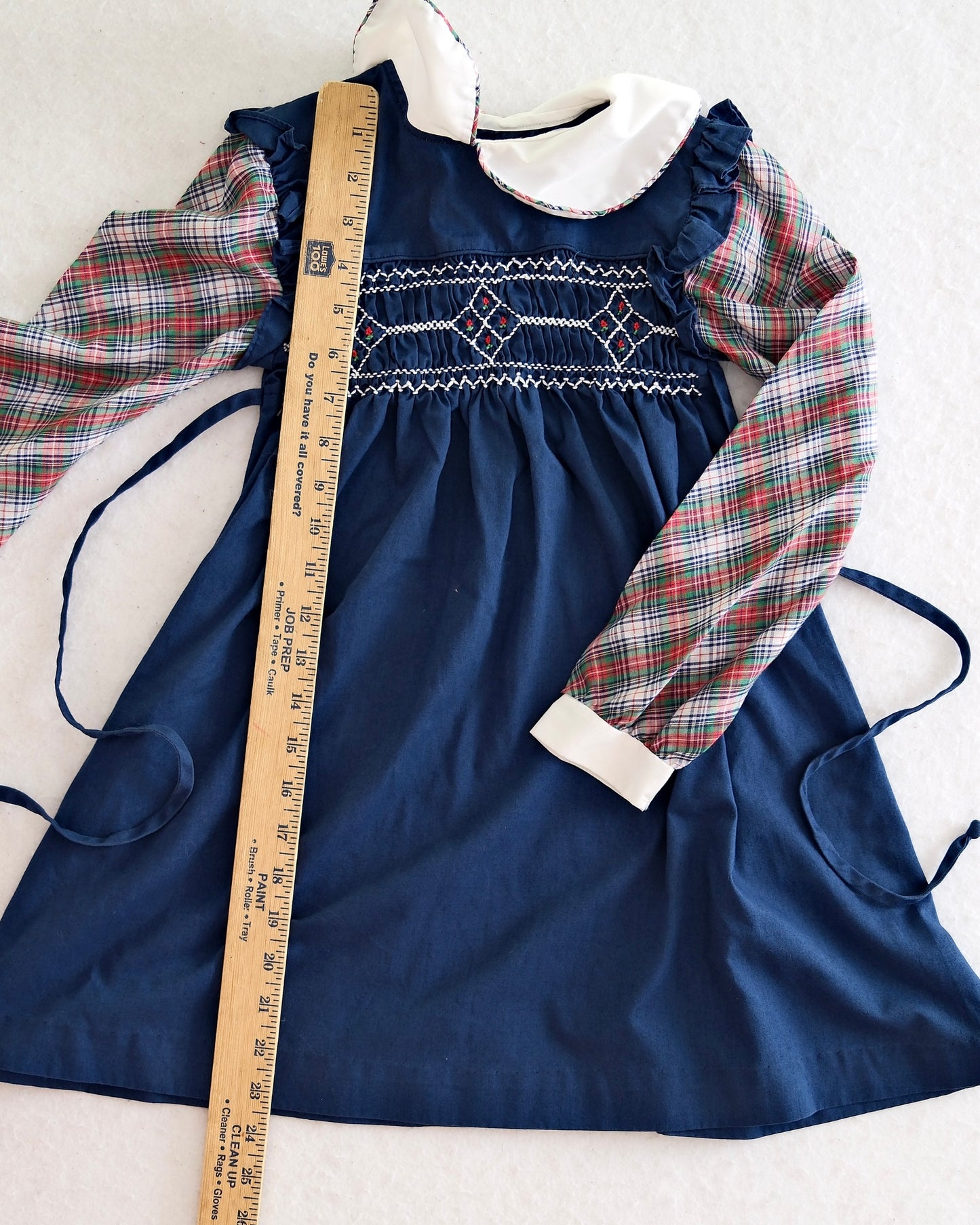 Vintage Princess Anne Plaid Smocked Dress: 6X