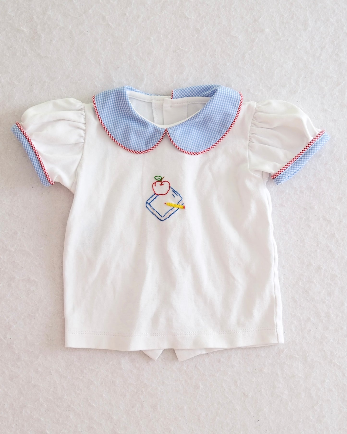 Modern Boutique Apple & Pencil Peter Pan Top: 2t