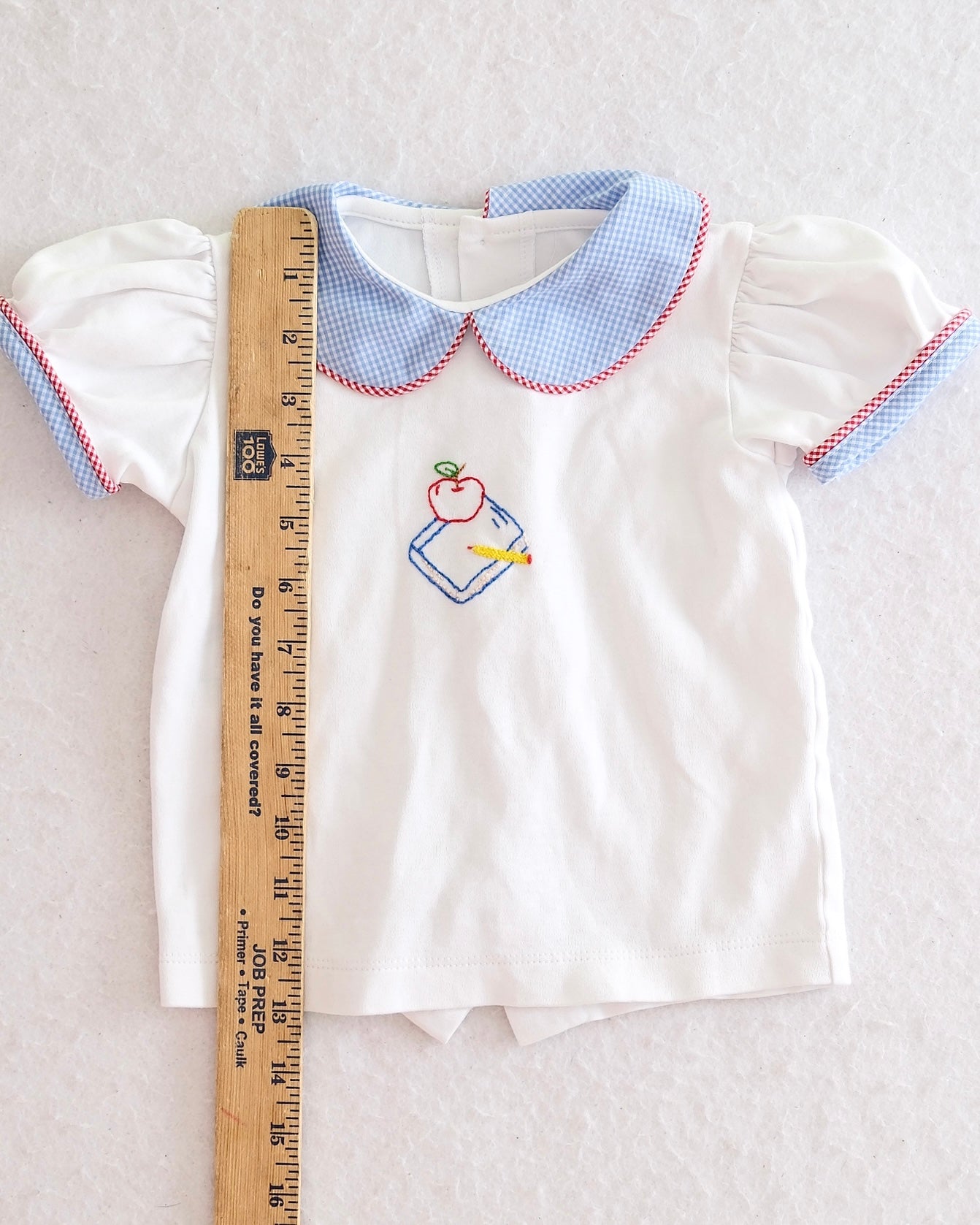 Modern Boutique Apple & Pencil Peter Pan Top: 2t