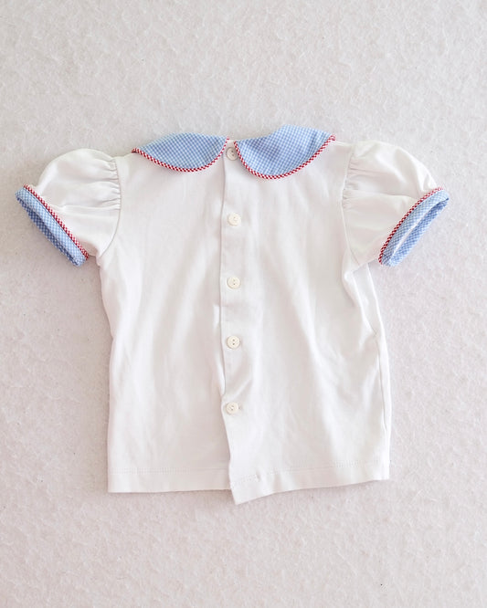 Modern Boutique Apple & Pencil Peter Pan Top: 2t