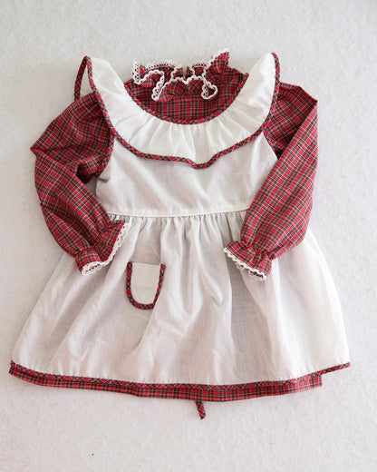 Vintage Love Red Tartan Pinafore Dress: 4t