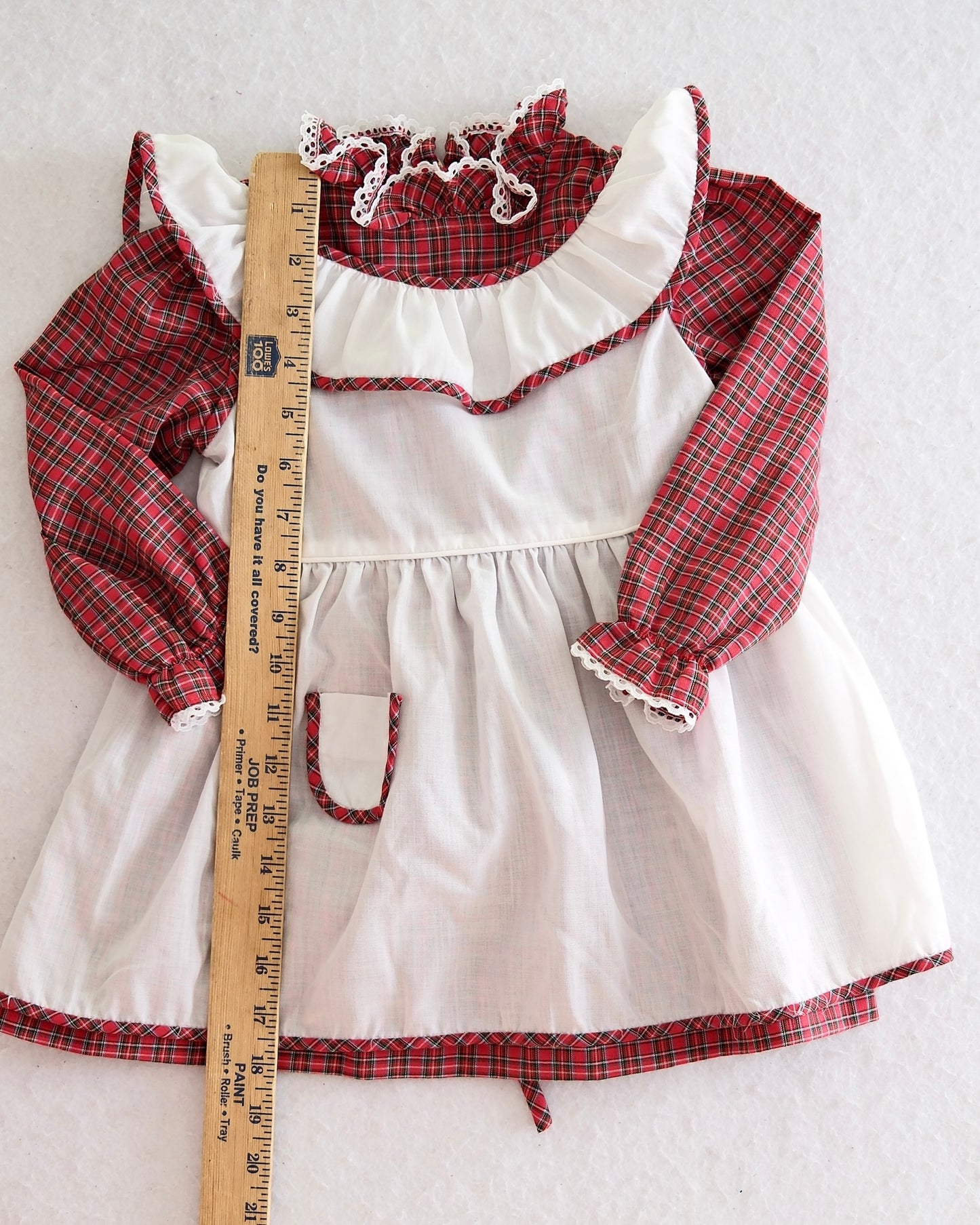 Vintage Love Red Tartan Pinafore Dress: 4t