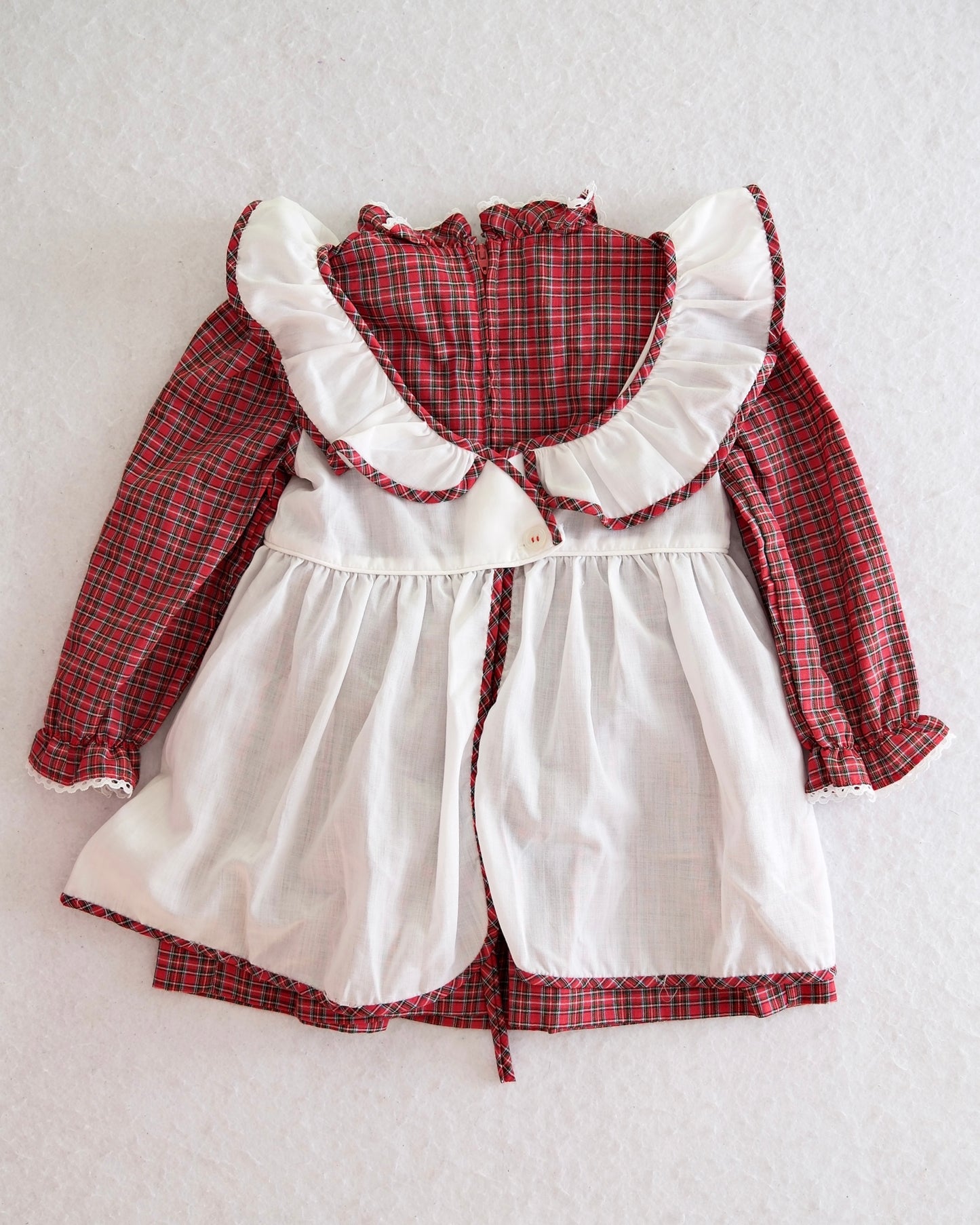 Vintage Love Red Tartan Pinafore Dress: 4t