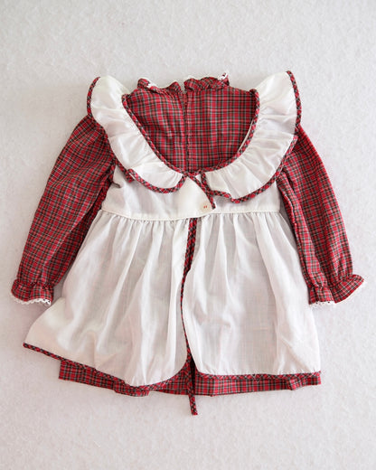 Vintage Love Red Tartan Pinafore Dress: 4t