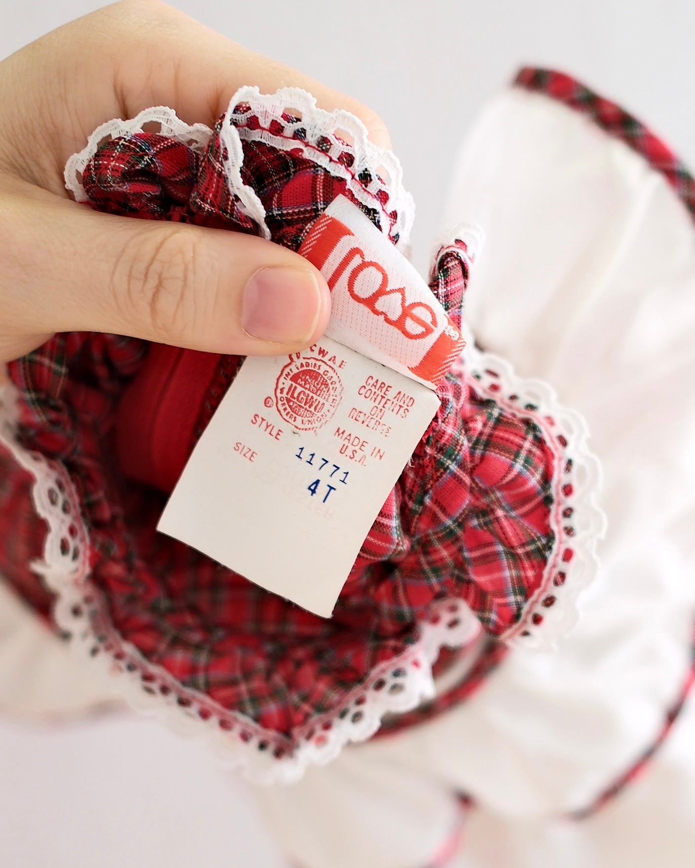 Vintage Love Red Tartan Pinafore Dress: 4t