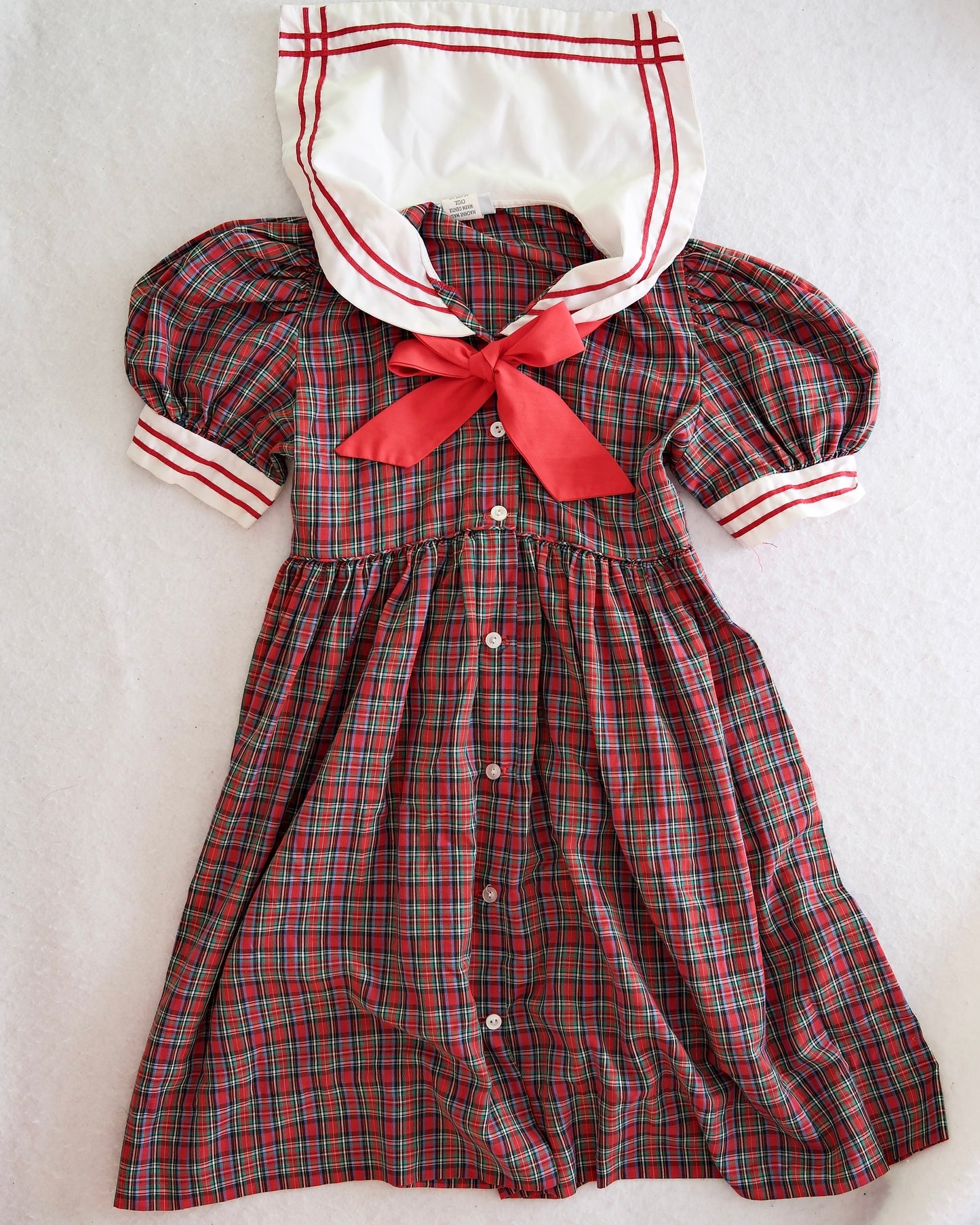 Vintage Jayne Copeland Red Tartan Sailor Dress: 6