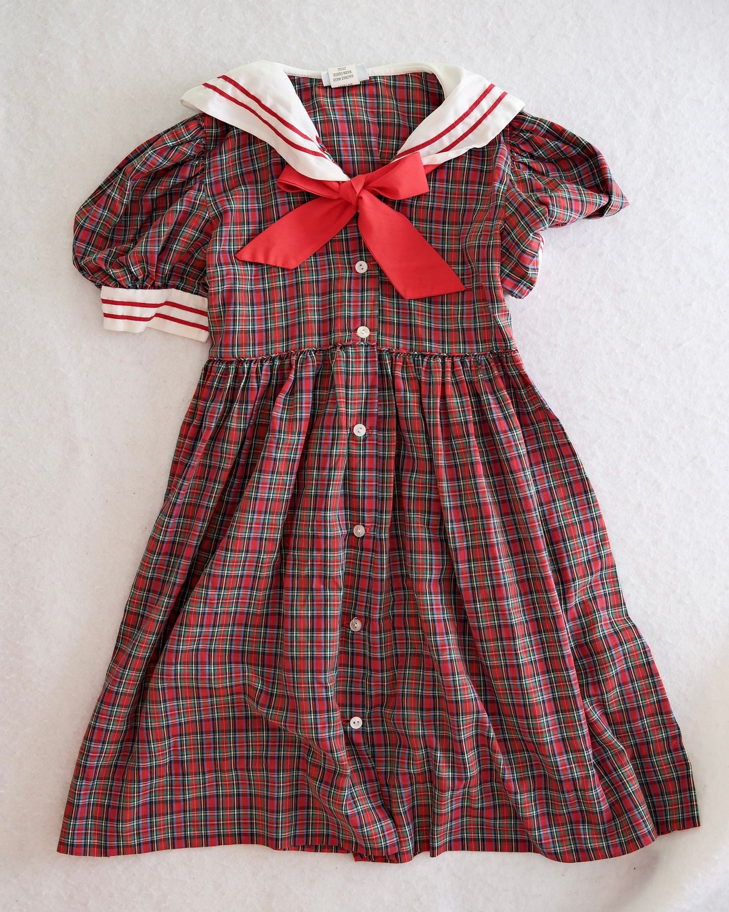 Vintage Jayne Copeland Red Tartan Sailor Dress: 6