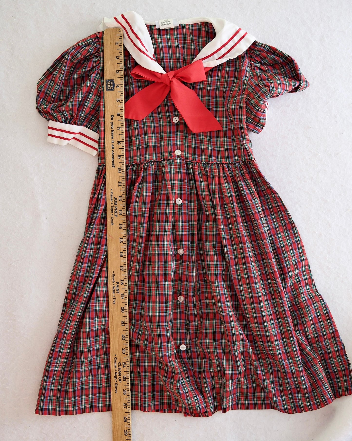 Vintage Jayne Copeland Red Tartan Sailor Dress: 6