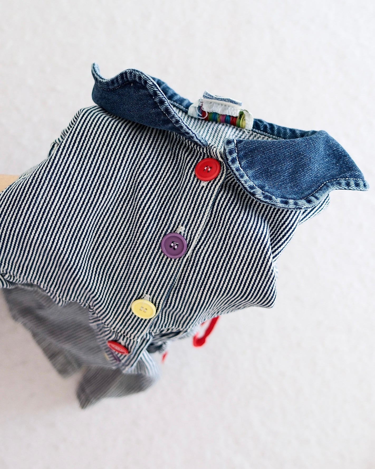 Vintage Playclothes Denim Stripe Pocket Dress: 5T