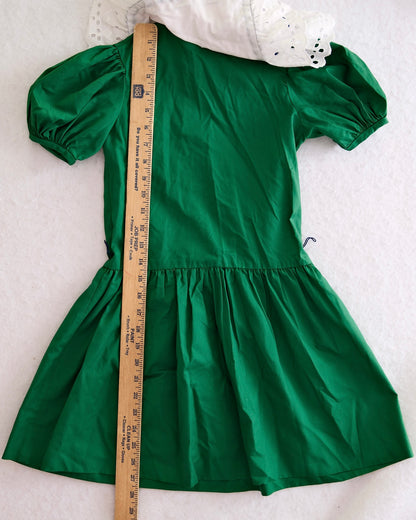 Vintage Erin Fairchilde Green Eyelet Collar Dress: 6x