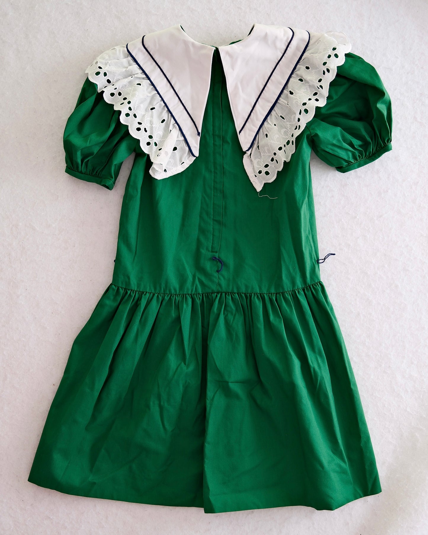 Vintage Erin Fairchilde Green Eyelet Collar Dress: 6x