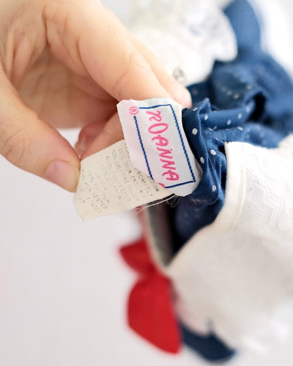 Vintage Roanna Navy Polka Dot Dress: 3t