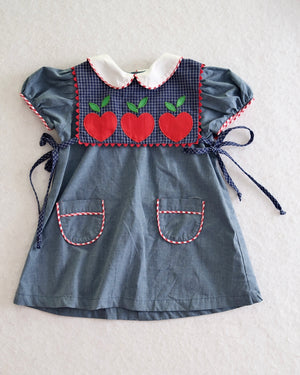 Vintage Youngland Apple Dress Bib + Modern Remember Nguyen Dress: 2T