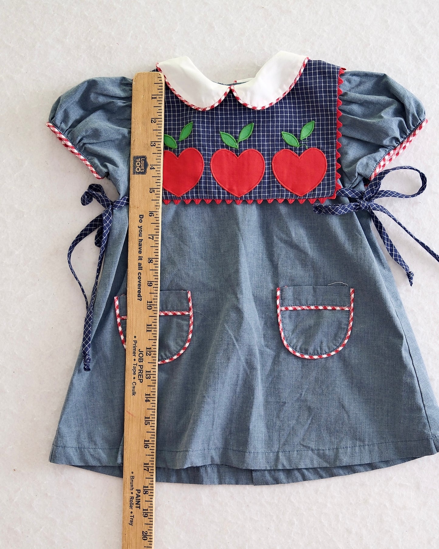 Vintage Youngland Apple Dress Bib + Modern Remember Nguyen Dress: 2T