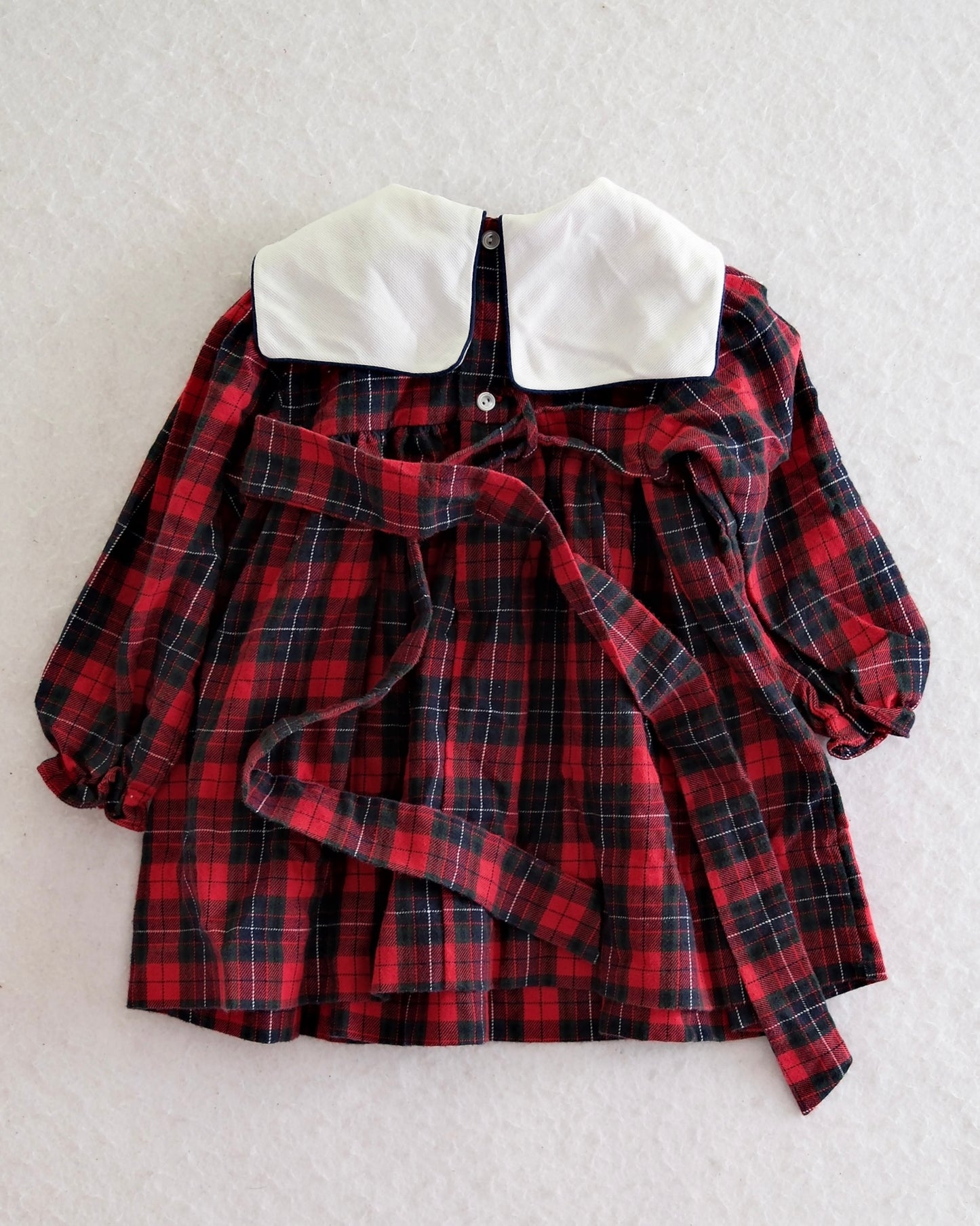 Vintage Carriage Boutiques Red Plaid Windmill Embroidered Dress: 24m