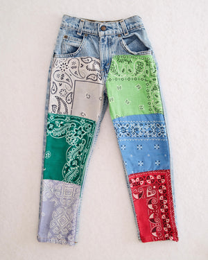 Vintage Levi's Bandana Upcycled Orange Tab Jeans: 6y