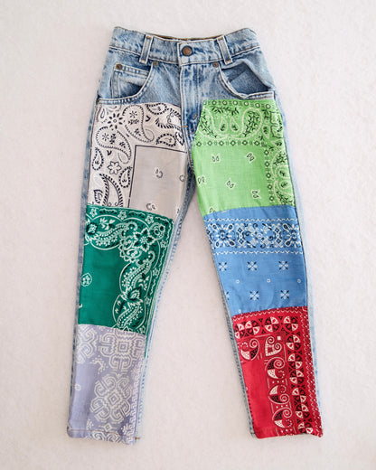 Vintage Levi's Bandana Upcycled Orange Tab Jeans: 6y