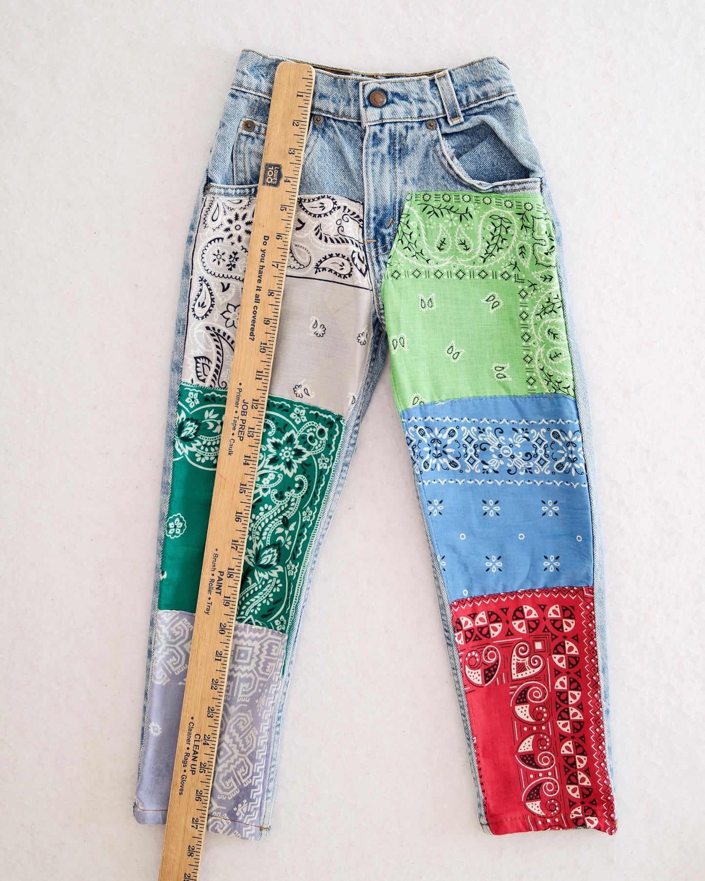 Vintage Levi's Bandana Upcycled Orange Tab Jeans: 6y