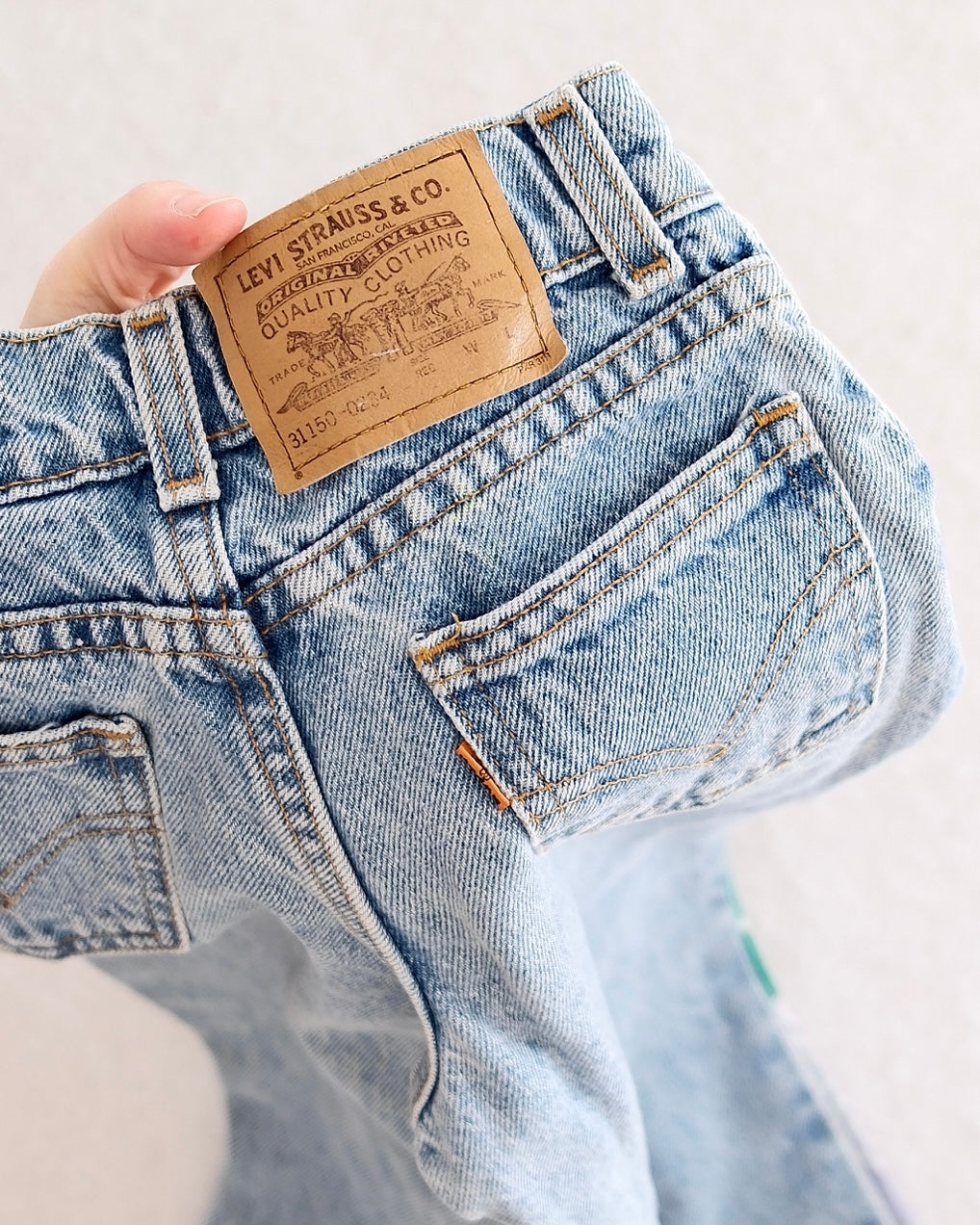 Vintage Levi's Bandana Upcycled Orange Tab Jeans: 6y