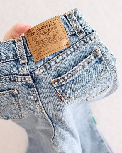 Vintage Levi's Bandana Upcycled Orange Tab Jeans: 6y