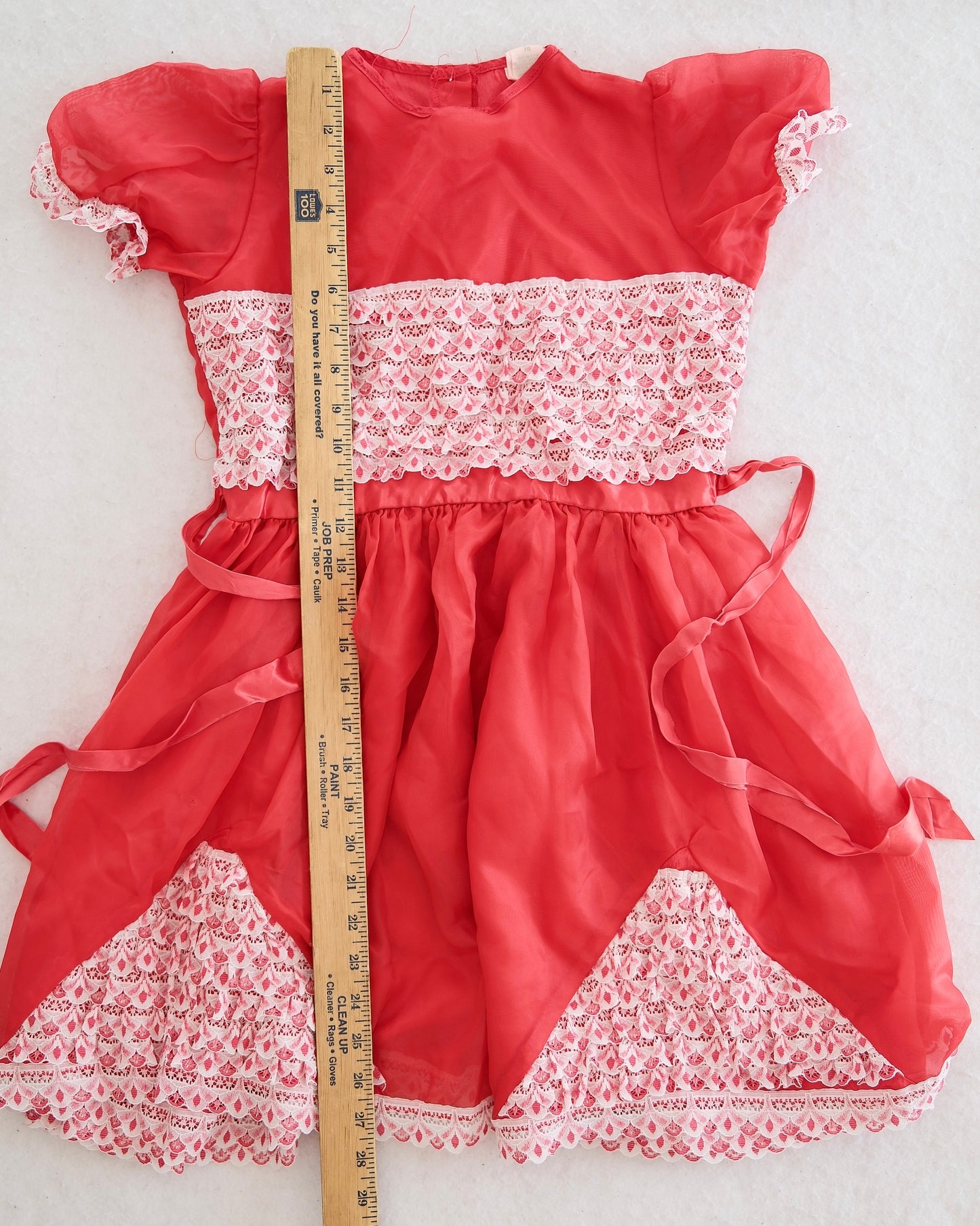 Vintage Little Lucy Red Ruffled Party Dress: 10y