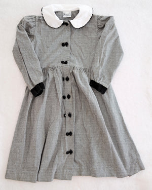 Vintage JL Essentials Houndstooth Button Dress: 7y