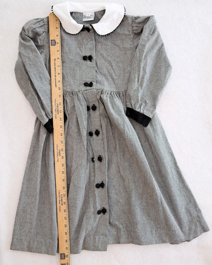 Vintage JL Essentials Houndstooth Button Dress: 7y
