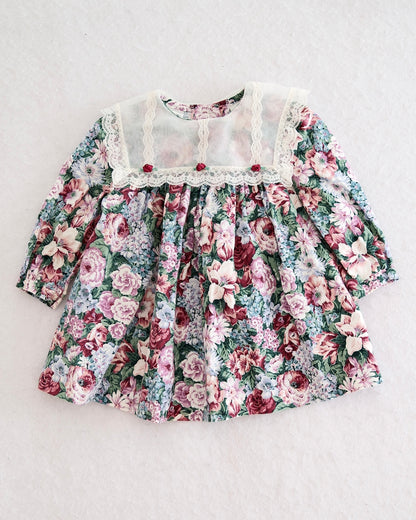 Vintage Pretty as a Picture Rose Floral Dress: 18m