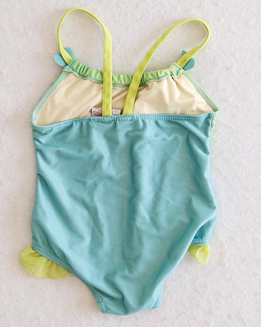 Y2K Disney Princess Little Mermaid Ariel Hearts Swimsuit: 18m - Yellow Clover Vintage Kids Clothes