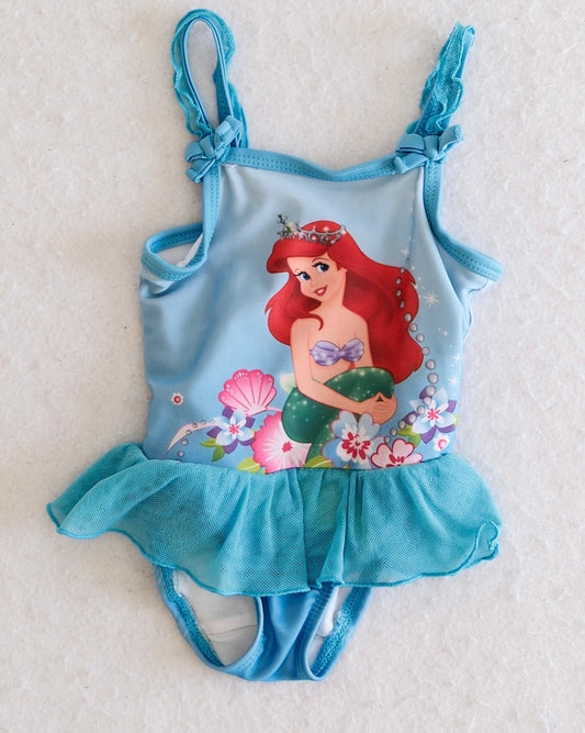 Y2K Disney Princess Little Mermaid Ariel Tutu Swimsuit: 12m - Yellow Clover Vintage Kids Clothes