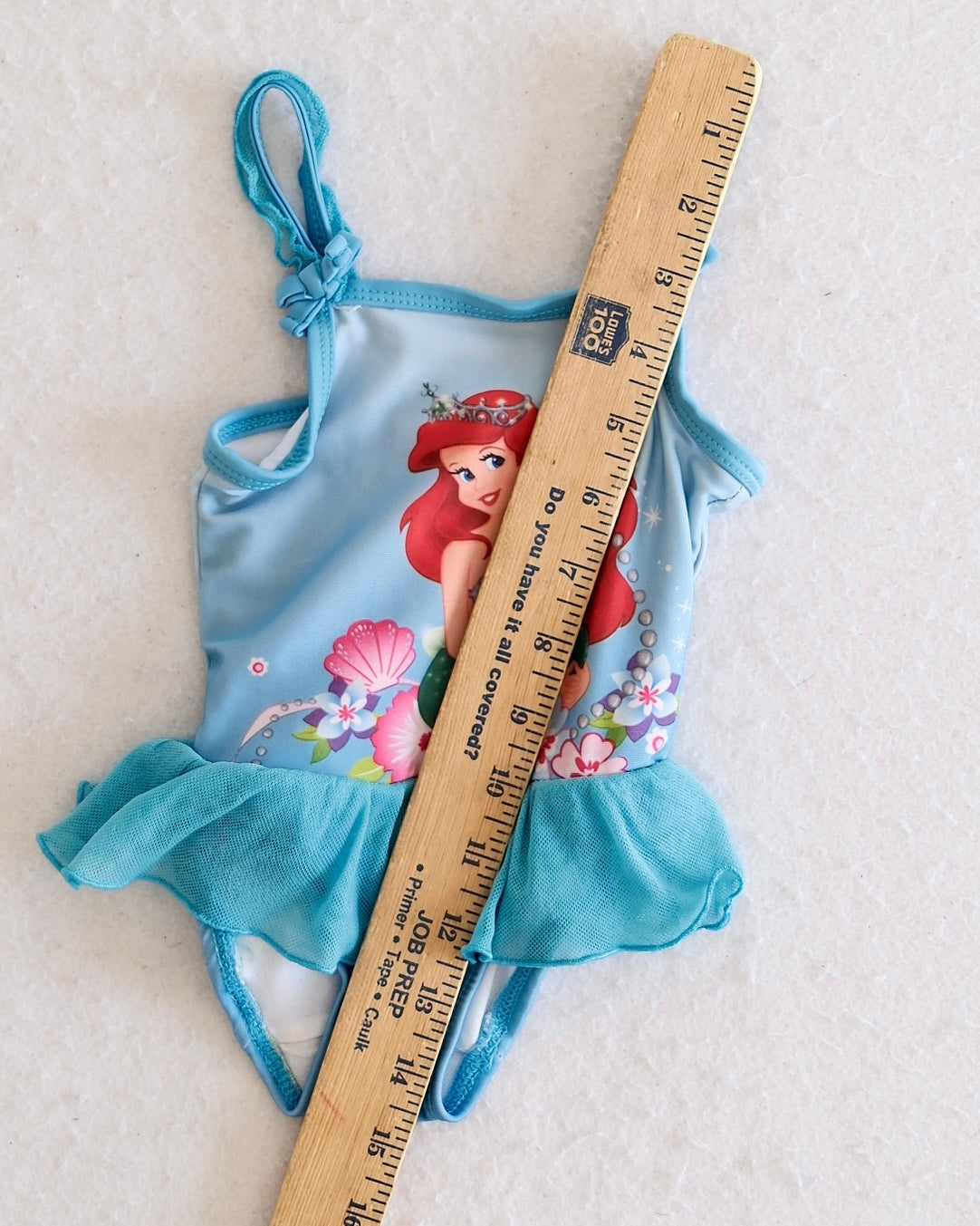 Y2K Disney Princess Little Mermaid Ariel Tutu Swimsuit: 12m - Yellow Clover Vintage Kids Clothes