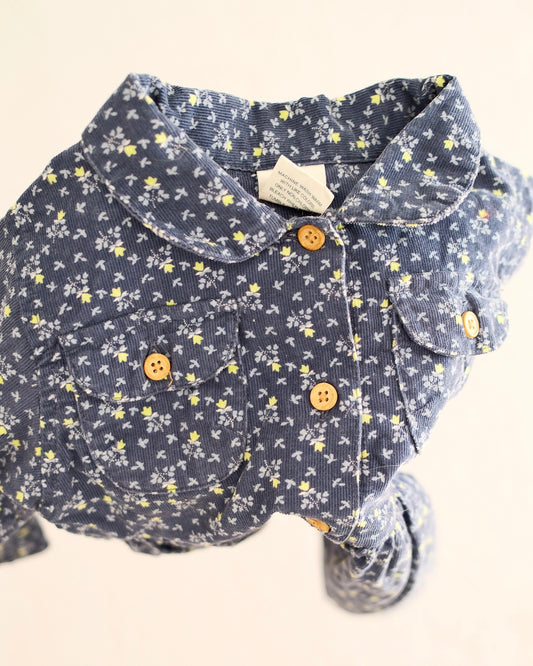Vintage Old Navy Navy Floral Cord Dress: 4T