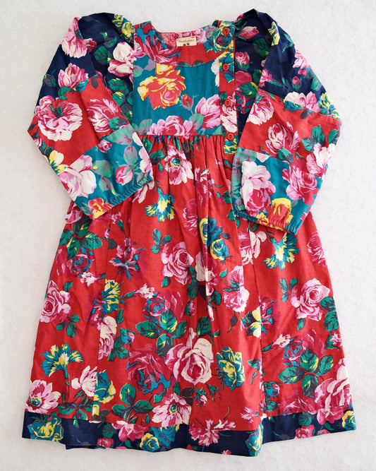 Vintage Mousefeathers Oversized Floral Print Dress: 7y