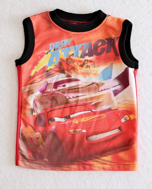 Y2K Disney Pixar World of Cars Lightning McQueen Tank: 4T