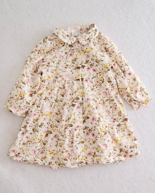 Vintage Janie & Jack Cream Floral Cord Dress: 24m