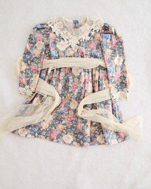 Vintage Sarah Kent Floral Lace-Collar Dress: 4t