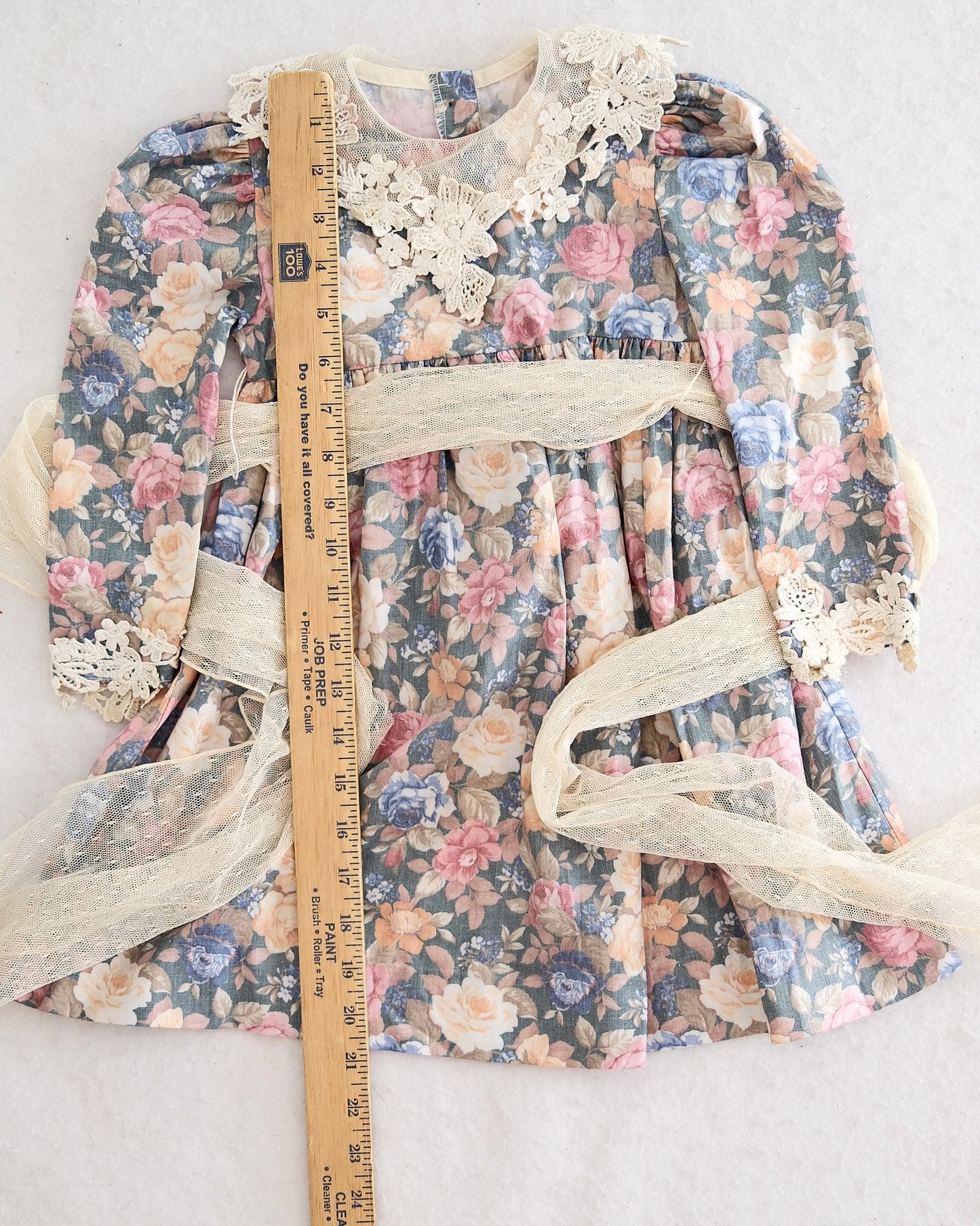 Vintage Sarah Kent Floral Lace-Collar Dress: 4t