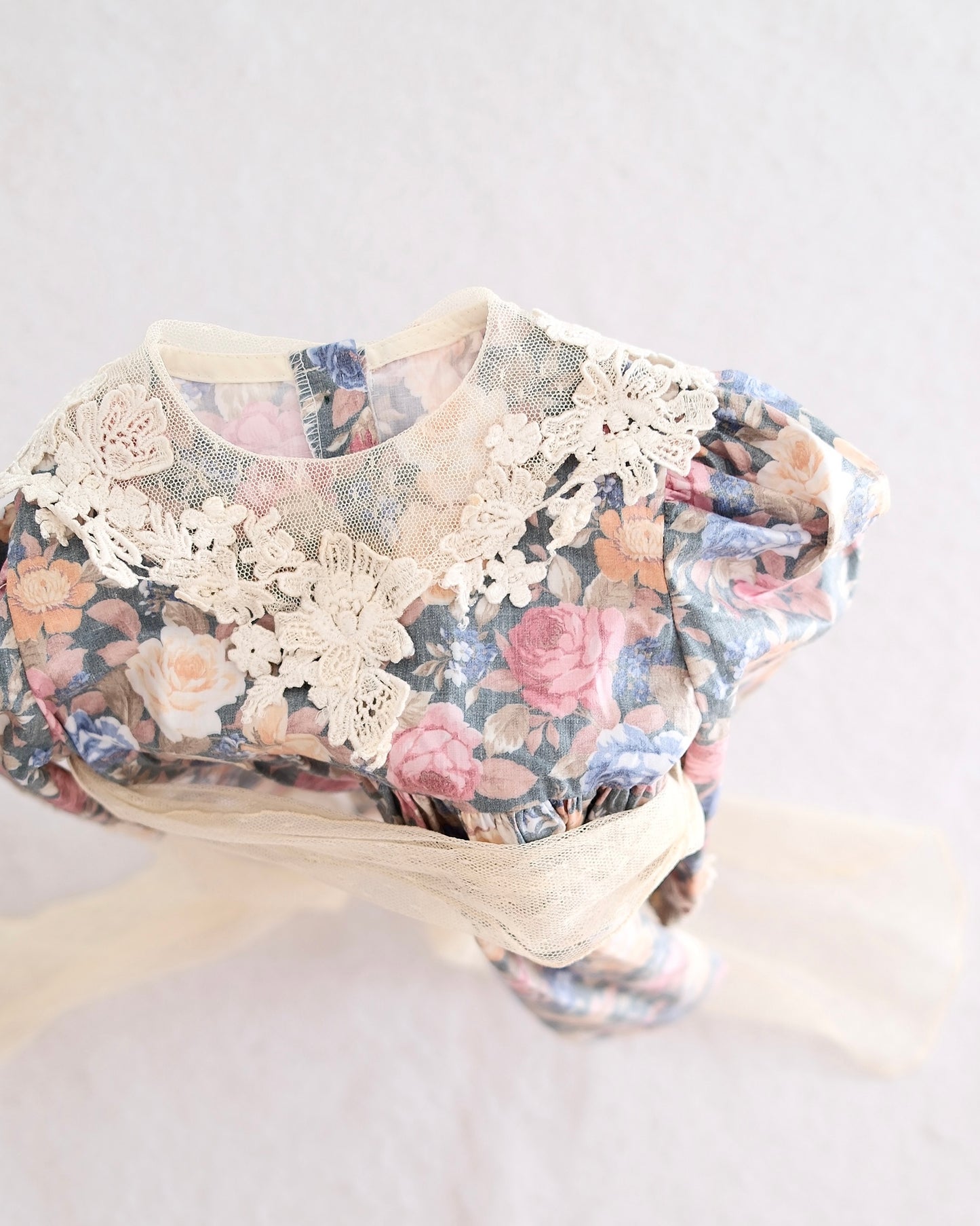 Vintage Sarah Kent Floral Lace-Collar Dress: 4t