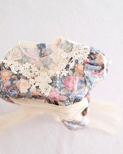 Vintage Sarah Kent Floral Lace-Collar Dress: 4t